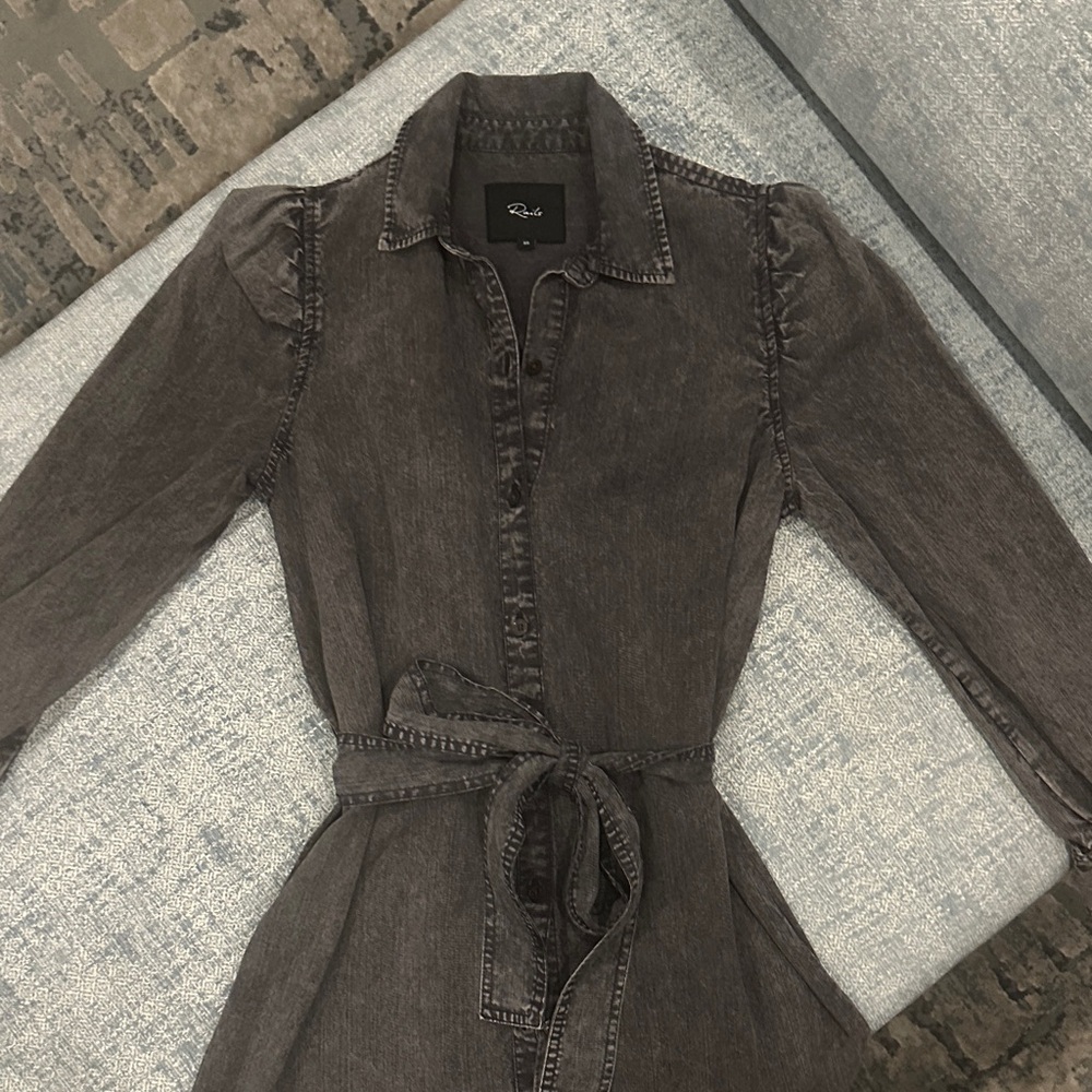 Rails Washed Black Long Sleeve Dress